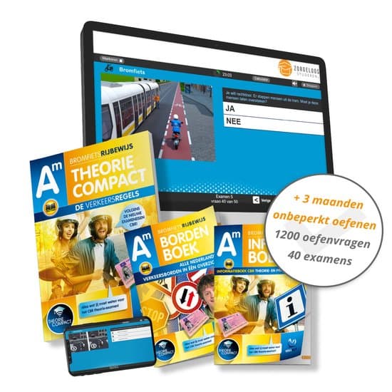 Theorieboek Rijbewijs AM Compact 2026 Scooter - Inclusief 3 Maanden Onbeperkt Oefenen - 1200 Vragen en 40 Examens - CBR Infoboek en Bordenboek - Brommer en Bromfiets - VekaBest