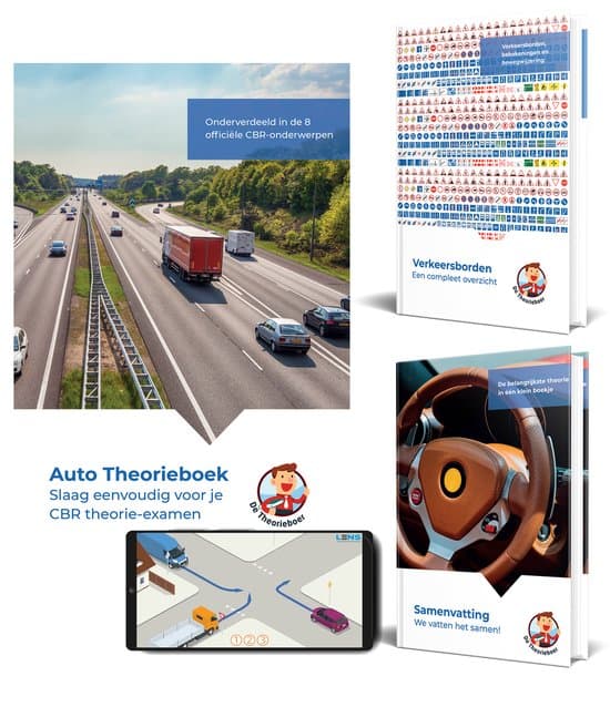 Theorieboek Auto Rijbewijs B 2026 met Samenvatting en (20 uur) 3250 Oefenvragen & 60 Examens en meer - Auto Theorie Leren Rijbewijs B - De Theorieboer
