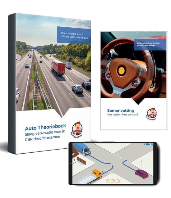 Auto Theorieboek 2026 met Samenvatting en Apps - Theorie Leren CBR examen - De Theorieboer