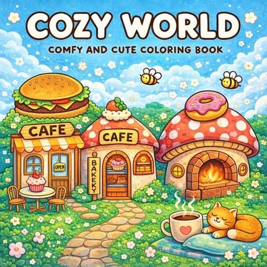 Cozy World: Coloring Book for Adults and Teens Featuring Super Cute Characters with Easy and Simple Designs for Relaxation
