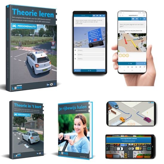 Auto Theorieboek 2026 met Samenvatting en Onbeperkt 3250 Online Oefenvragen, 8 Toetsen & 60 Examens + Mobiele Apps + CBR informatie - Auto Theorie Leren Rijbewijs B - Lens Media