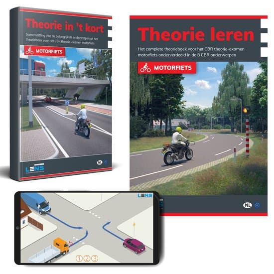 Motor Theorieboek 2026 met Samenvatting en Apps - Motor Theorieboek Rijbewijs A Theorie Leren - Lens