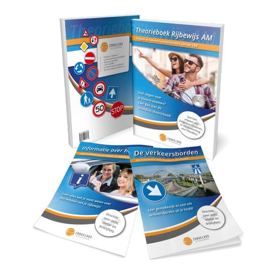Scooter Theorieboek Rijbewijs AM 2026 mét CBR Infoboek en Verkeersbordenboek – Brommer en Bromfiets Theorieboek - Zorgeloos Studeren