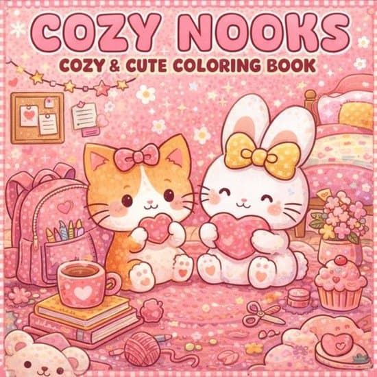 Cozy Nooks: Coloring Book for Adults and Teens Featuring Super Cute Nooks with Easy and Simple Designs for Relaxation