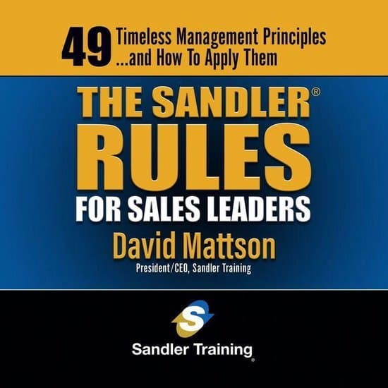 The Sandler Rules for Sales Leaders