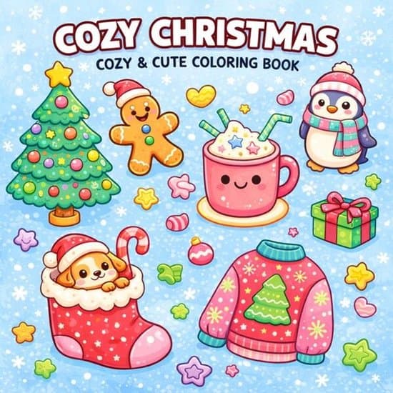 Cozy Christmas: Coloring Book for Adults and Teens Featuring Super Cute Christmas Characters with Easy and Simple Designs for Relaxation