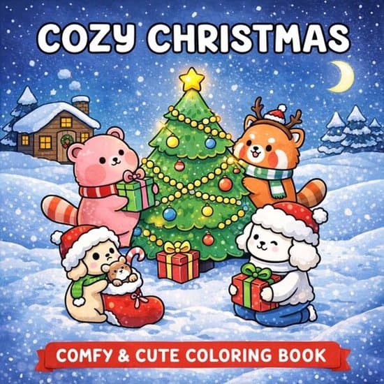 Cozy Christmas: Coloring Book for Adults and Teens Featuring Christmas Characters with Easy and Simple Designs for Relaxation