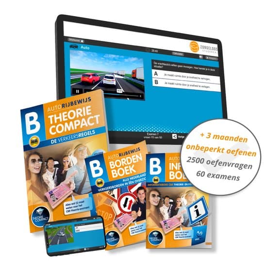 Theorieboek Rijbewijs B Compact 2026 Auto - Inclusief 3 Maanden Onbeperkt Oefenen - 2500 Vragen en 60 Examens - CBR Infoboek en Bordenboek - VekaBest