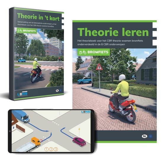 Scooter Theorieboek 2026 met Samenvatting en Apps - Rijbewijs AM (Bromfiets en Brommer) - Lens Media